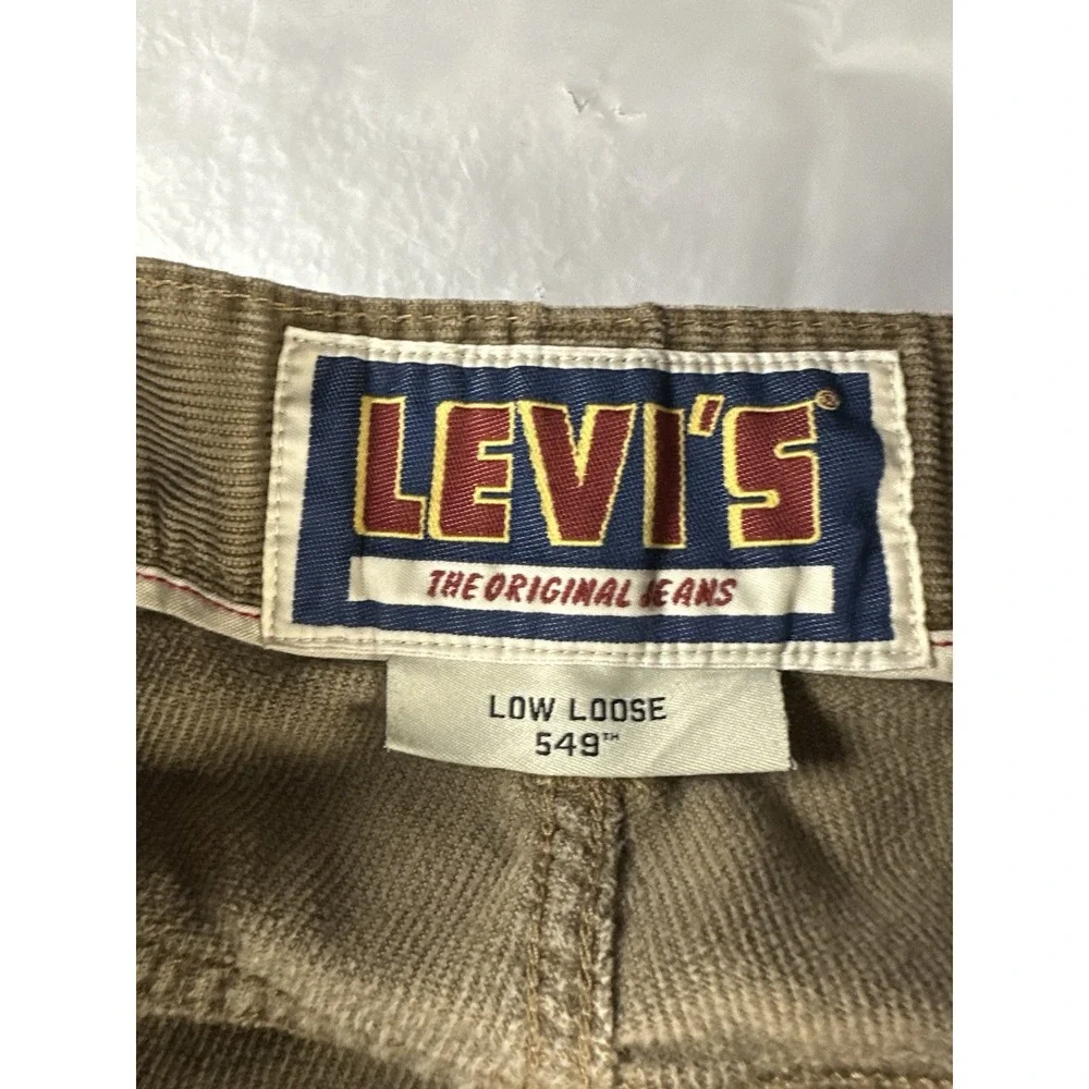Levi 549 Low Loose Brown Corduroy 38x32 Baggy Skater Grunge Y2K